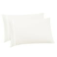 thumbnail image 1 of Pillowcases 2 Pack Standard/Queen Embroidered Super Soft Brushed Microfiber Solid - Ivory, 1 of 7