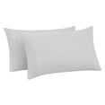 thumbnail image 1 of Pillowcases 2 Pack Standard/Queen Embroidered Super Soft Brushed Microfiber Solid - Silver, 1 of 7