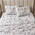 thumbnail image 1 of 1500 Supreme Collection Microfiber Winter Cabin Print Flannel Sheet Set King, 1 of 6