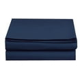 thumbnail image 1 of 1500 Thread Count 1-Piece Flat Sheet Queen Size Navy Blue, 1 of 4
