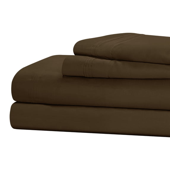 1500-Thread Count 100% Egyptian Cotton Luxurious Solid Sheet Set with Deep Pockets Mocha / Cal King