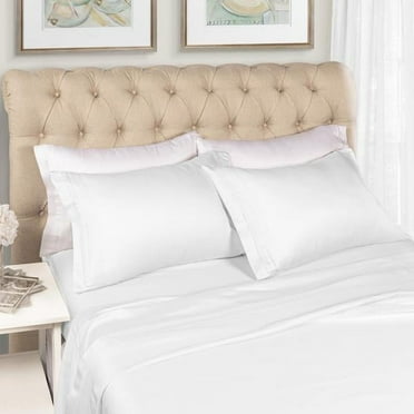 1500-Thread Count 100% Egyptian Cotton Luxurious Solid Sheet Set with Deep Pockets White / Full