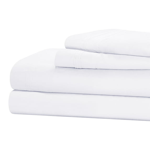 1500-Thread Count 100% Egyptian Cotton Luxurious Solid Sheet Set with Deep Pockets White / Full