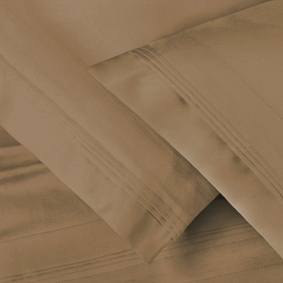 1500-Thread Count 100% Egyptian Cotton Solid Pillowcases, 2-Piece Pillowcase Set by Blue Nile Mills- King, Taupe