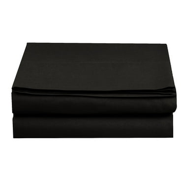 1500 Thread Count Egyptian Quality 1-Piece Flat Sheet California King Size Black