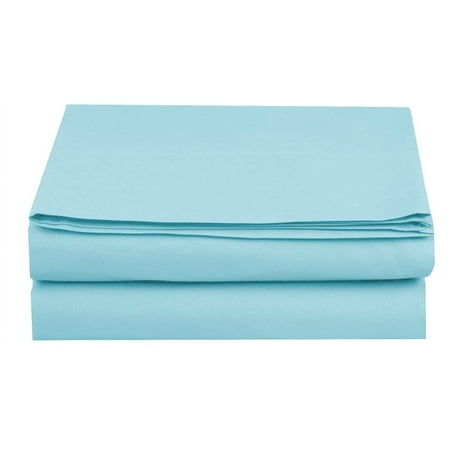 1500 Series Egyptian Quality 1-Piece Flat Sheet, Queen Size, Aqua