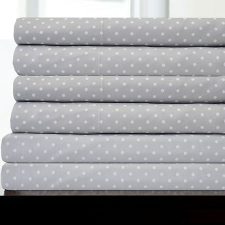 1500 Thread Count Microfiber Deep Pocket Bedroom Dot Print Sheet Set
