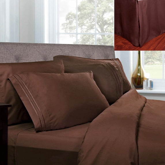 1500 Thread Count Pleated Egyptian Sheet Set with Bed Skirt by Sweet Home Collection