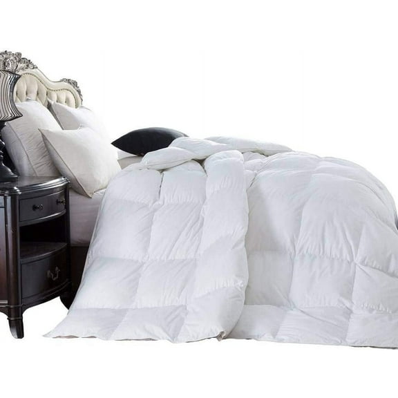 1500 Thread Count Twin Size Goose Down Alternative Comforter, 100 Percent Egyptian Cotton, 750FP, 50Oz, Solid White Down Alt Comforter