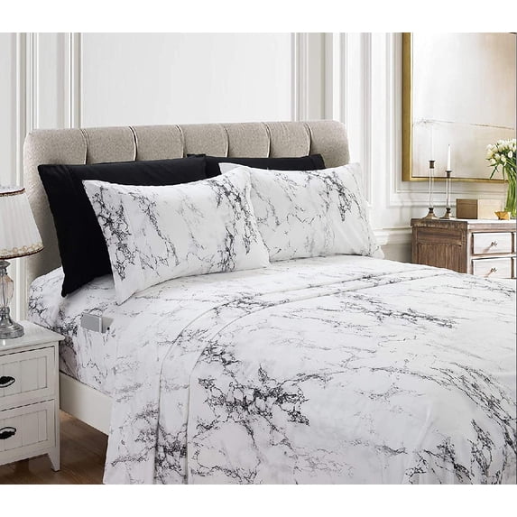 1500 Thread Count, Wrinkle Resistant and Super Soft Material, Fitted Sheets with Smart Pockets, Sheet Set.