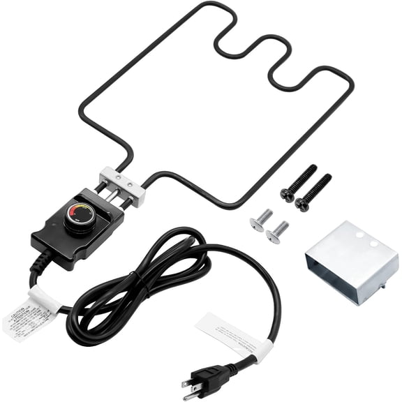1500 Watt Heating Element Compatible with Electric Smoker and Grill, with Adjustable Thermostat Cord Controller, Replacement Parts for Smokers & Turkey Fryers