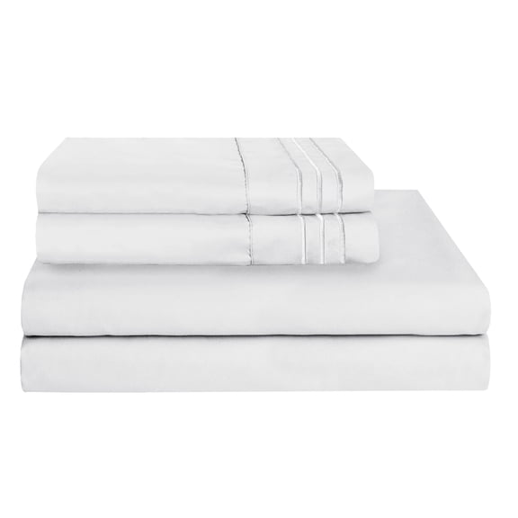 1500 Wrinkle 5-Piece Bed Sheet set Deep Pocket -Split King White