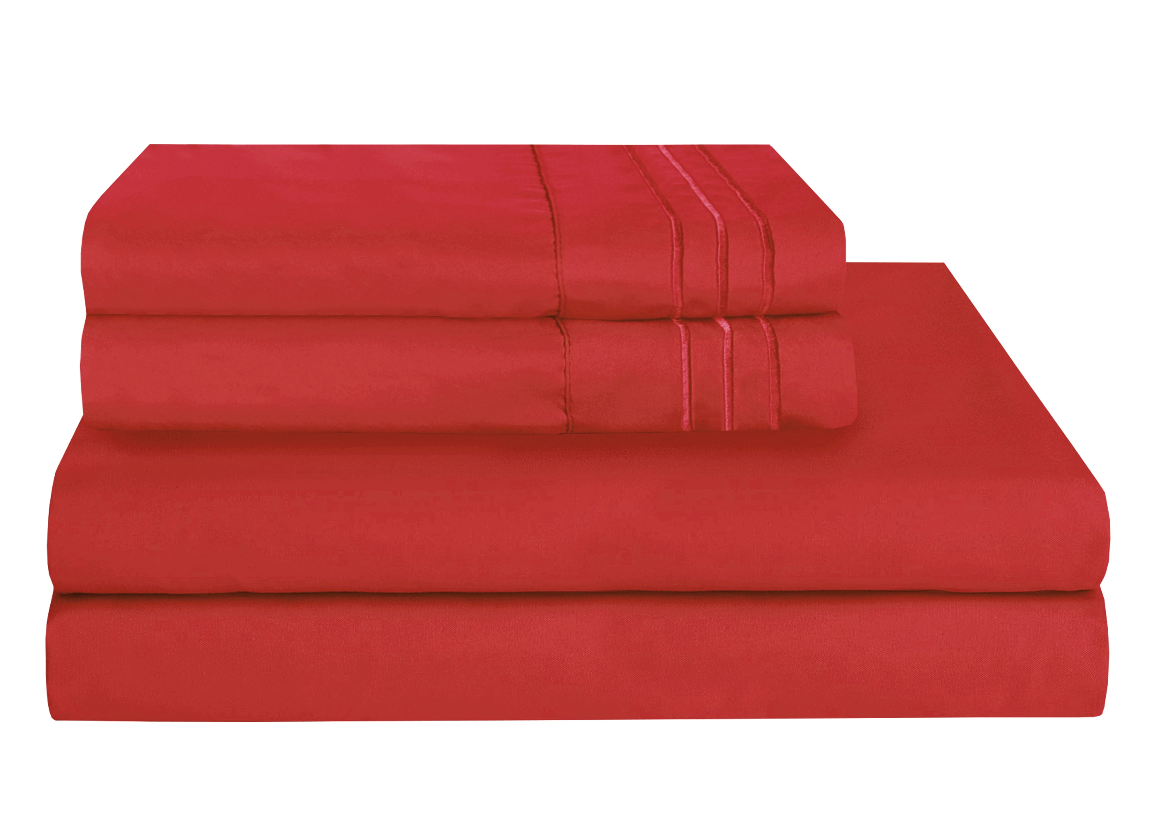 1500 Wrinkle Free Microfiber Bed Sheet Set Deep Pocket -California King Orange / Rust