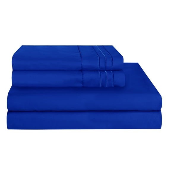 1500 Wrinkle Free Microfiber Bed Sheet Set Deep Pocket -California King Royal Blue