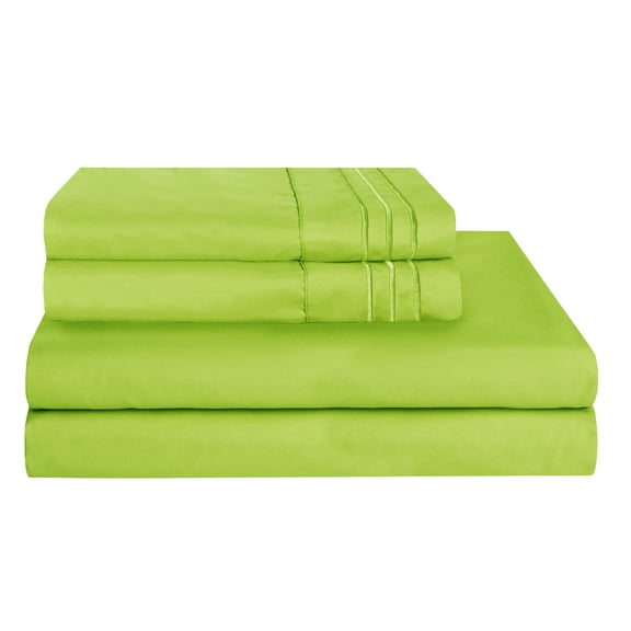 1500 Wrinkle Free Microfiber Bed Sheet Set Deep Pocket -Full Lime