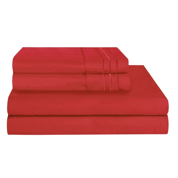 1500 Wrinkle Free Microfiber Bed Sheet Set Deep Pocket -King Orange / Rust