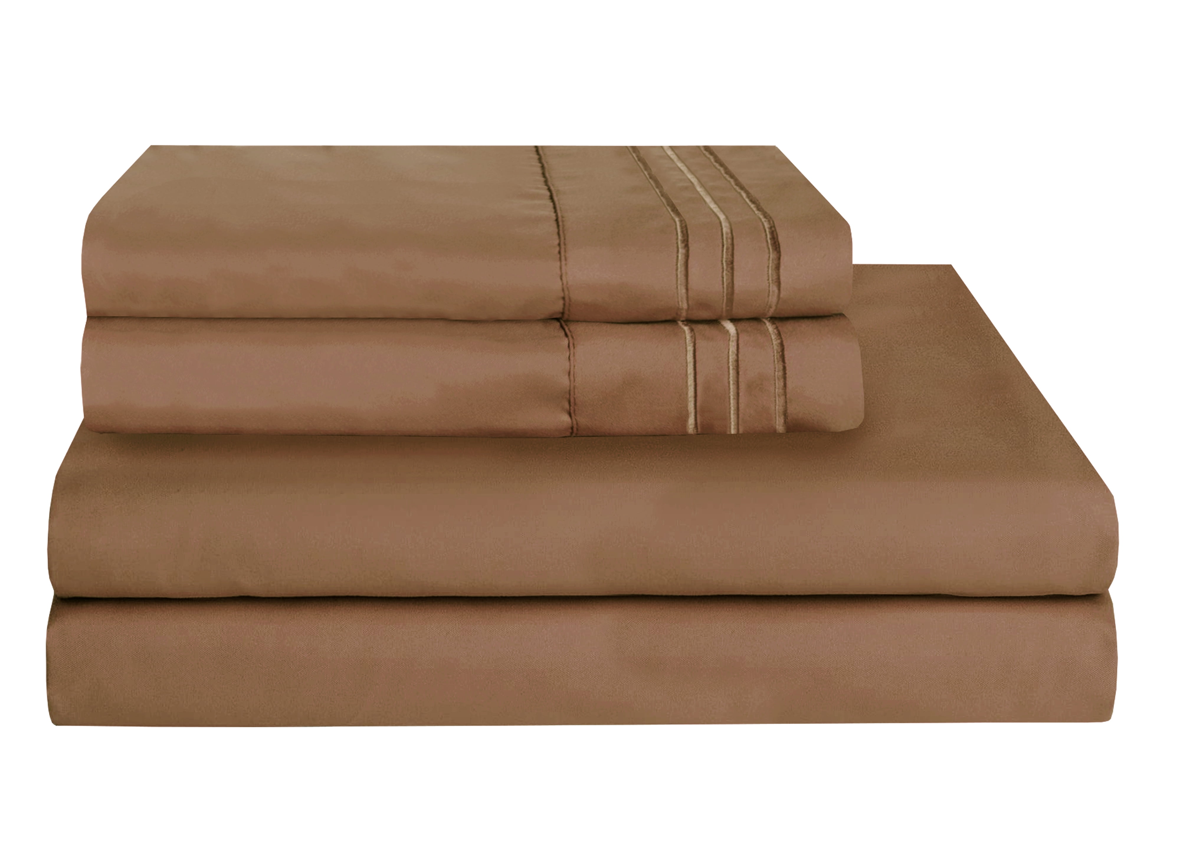 1500 Wrinkle Free Microfiber Bed Sheet Set Deep Pocket -Queen Taupe