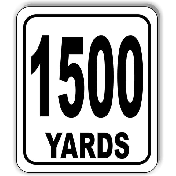 1500 YARDS Distance Marker Running Race 5k Marathon Aluminum Composite Outdoor Sign 8.5" x10"