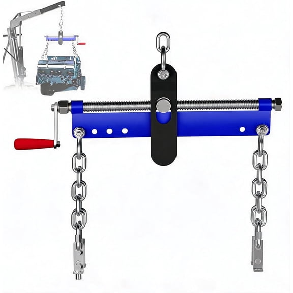 1500 lb Engine Load Leveler with Ball Bearing Adjustable Handle and Dual Chains for Shop Use