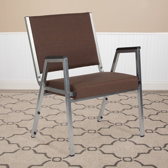 1500 lb. Rated Brown Antimicrobial Fabric Bariatric Medical Reception Arm Chair
