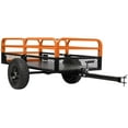 thumbnail image 1 of 1500 lbs Heavy Duty Steel Dump Cart, 15 Cubic Feet Garden Utility Trailer with Removable Sides,Hand Pull or Foot Pedal Dump Cart for ATV, UTV, Lawn Mowers and Tractors, 1 of 8