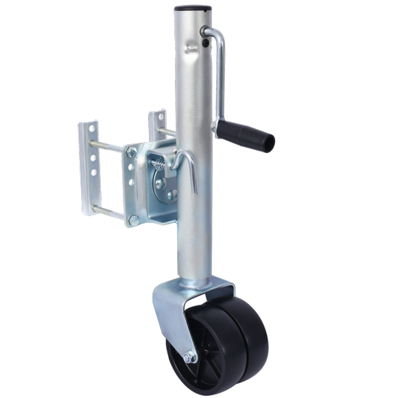 1500 lbs Heavy-Duty Trailer Jack with Dual Wheels & 12" Adjustable Lift for Boat & RV Trailers – Swivel Bracket & Alloy Steel Construction, Easy Install
