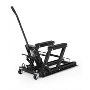 1500 lbs Hydraulic Motorcycle Lift Jack   Heavy Duty Steel Scissor Stand   Adjustable Height 4.53" 15.35"   Smooth Mobility with Wheels