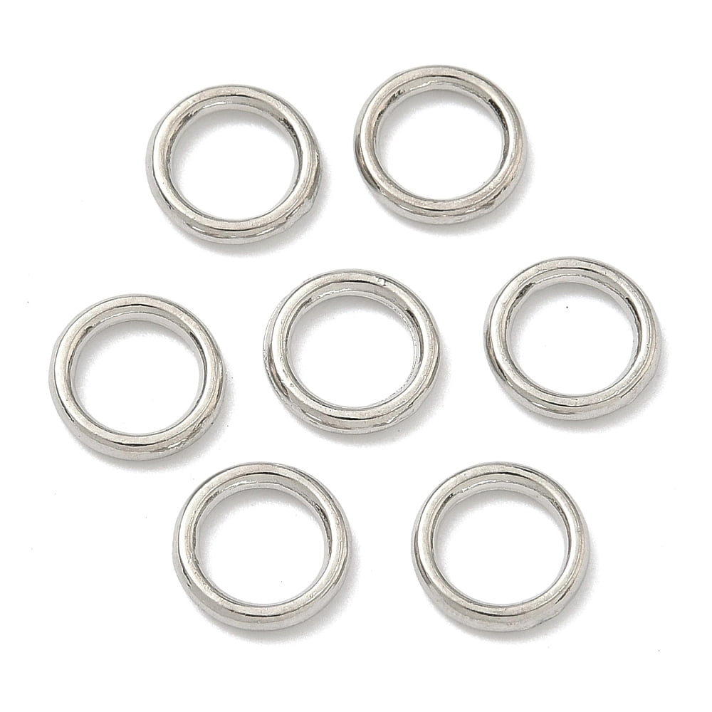 1500 pc Alloy Soldered Closed Jump Rings Round Cadmium Free & Lead Free Platinum 8x1.5mm 15 Gauge Inner Diameter: 5.5mm