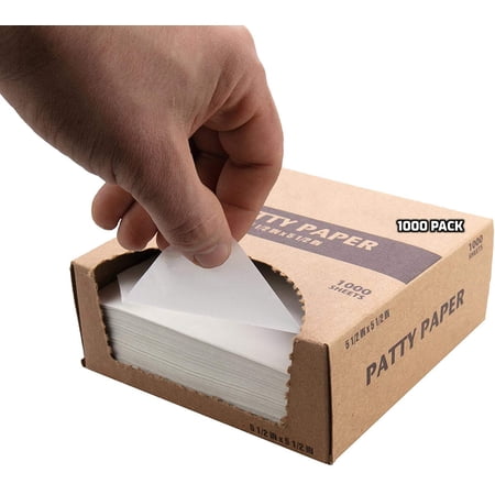 [15000 Pack] Dry Wax Burger Patty Liner Paper 5.5 x 5.5 Inches - Square Patty Papers, Hamburger Patty Papers, Cookies and more!