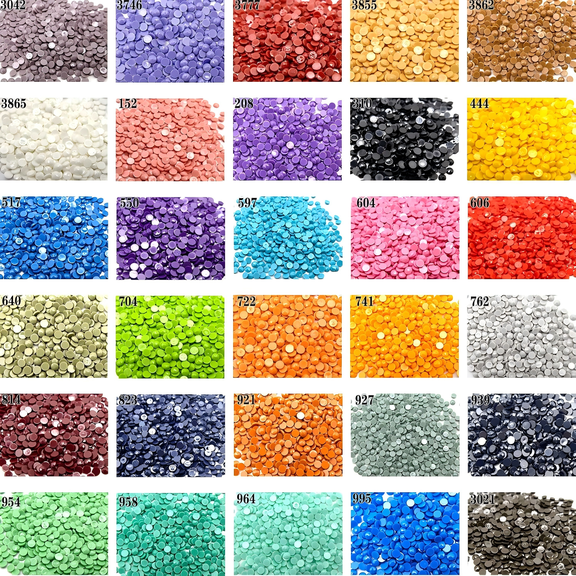 15000 Pcs 30Color Diamond Painting Beads, FlatBack Round Resin Rhinestones Diamond Painting Accessories, Round Drills for 5D Diamond Painting & DIY Handcraft Projects