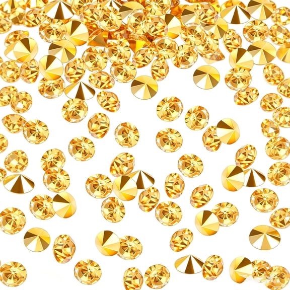 15000 Pcs Gold Acrylic Diamond Table Scatter Confetti - Multi-Faceted Crystal Decor Gems for Vase Filler, Wedding Table Centerpieces & Party Table Setup