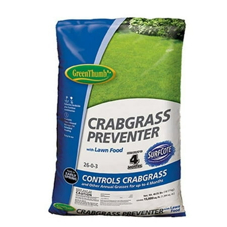 15000 sq ft. Green Thumb Coverage, 26-0-3 Crabgrass Preventer Plus Lawn Food