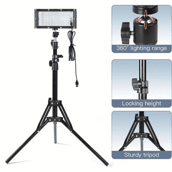 15000 Lumen Work Lights with Stand3 Adjustable Head LED Work Light, with Foldable Tripod Stand, 6500 Kelvin Color Temperature