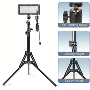 15000 Lumen Work Lights with Stand 3 Adjustable Head LED Work Light, with Foldable Tripod Stand, 6500 Kelvin Color Temperature