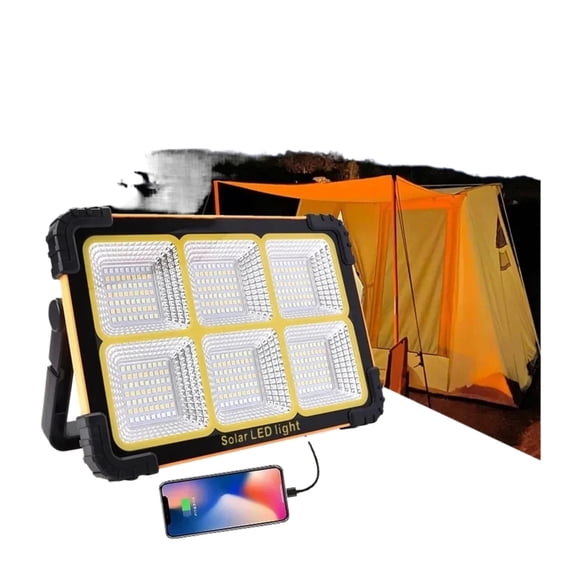 15000W LED Solar Light Portable Rechargeable Work Light Waterproof Battery Powered For Job Site Car Repairing Emergency Lighting