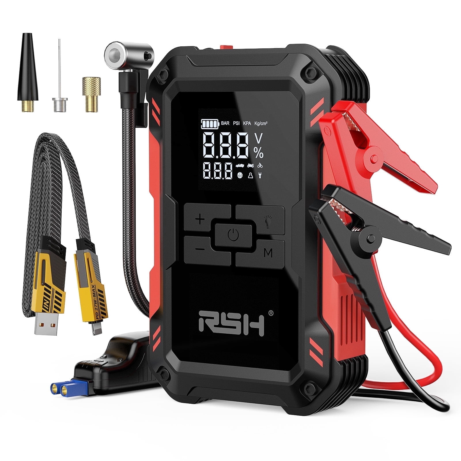 cigarette lighter jump starter walmart Jumper Cable 150PSI air compressor Batteries & accessories Savings