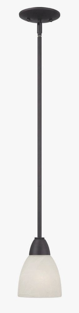 Torino Mini Pendant in Oil Rubbed Bronze with Alabaster Glass Shade
