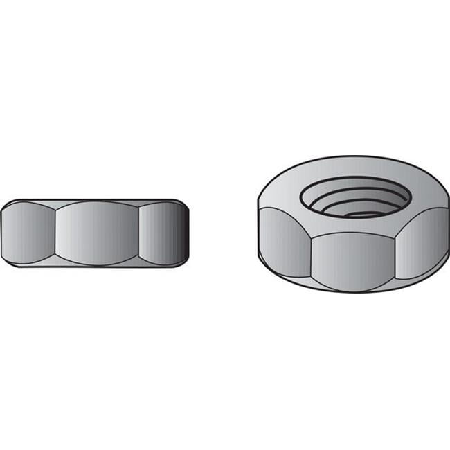 150057 0.43 in. SAE Hex Nut in Zinc Plated Steel 50 per Box