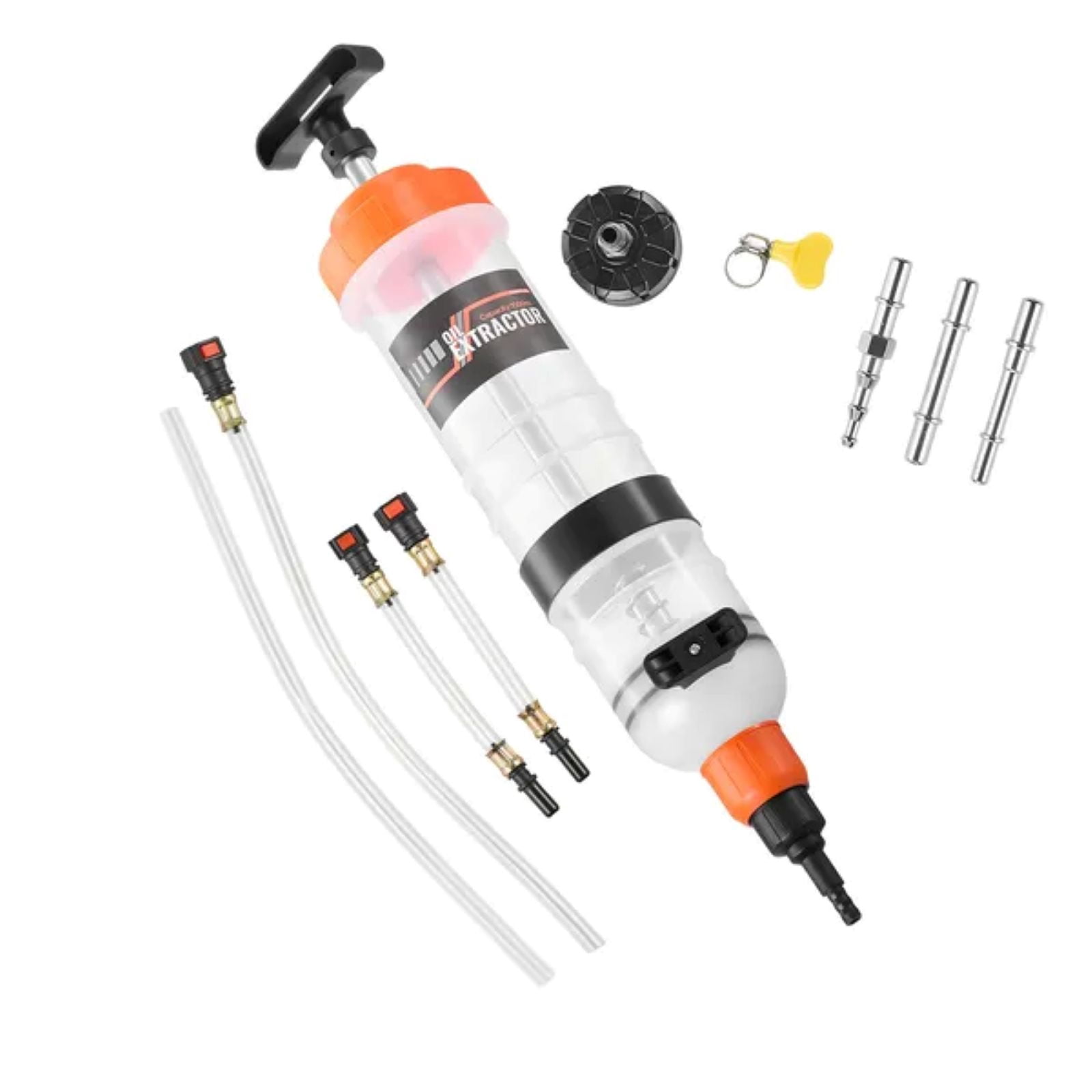 1500CC Fluid Extractor, Manual Automotive Fluid Pump Extractor, Oil Syringe with Long Hose and Extension Tubes Easy Oil Change, Suction Pump for Lawn Mowers Cars Ships Golf Carts Motorcycles