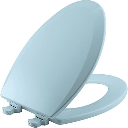 1500EC 464 Dresden Blue Elongated Molded Wood Toilet Seat with Easy-Clean & Change Hinge, 1 Pack