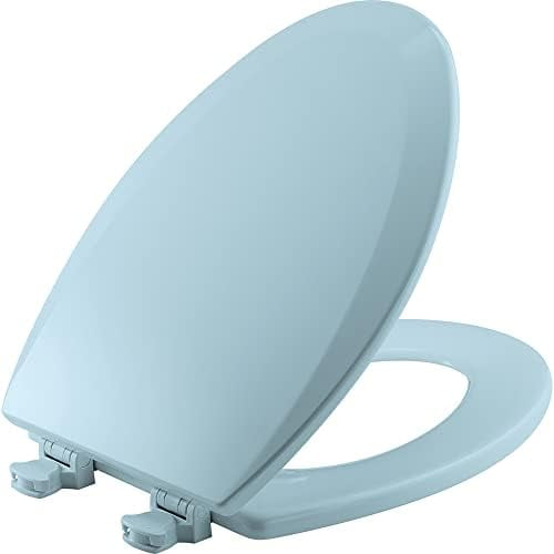1500EC 464 Dresden Blue Elongated Molded Wood Toilet Seat with Easy-Clean & Change Hinge, 1 Pack