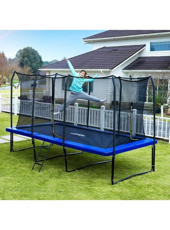 1500LBS Capacity Rectangle Trampoline 9X15FT 8X14FT Zupapa Outdoor Square Gymnastics Trampolines for Kids Adults Long Tumbling Trampolin