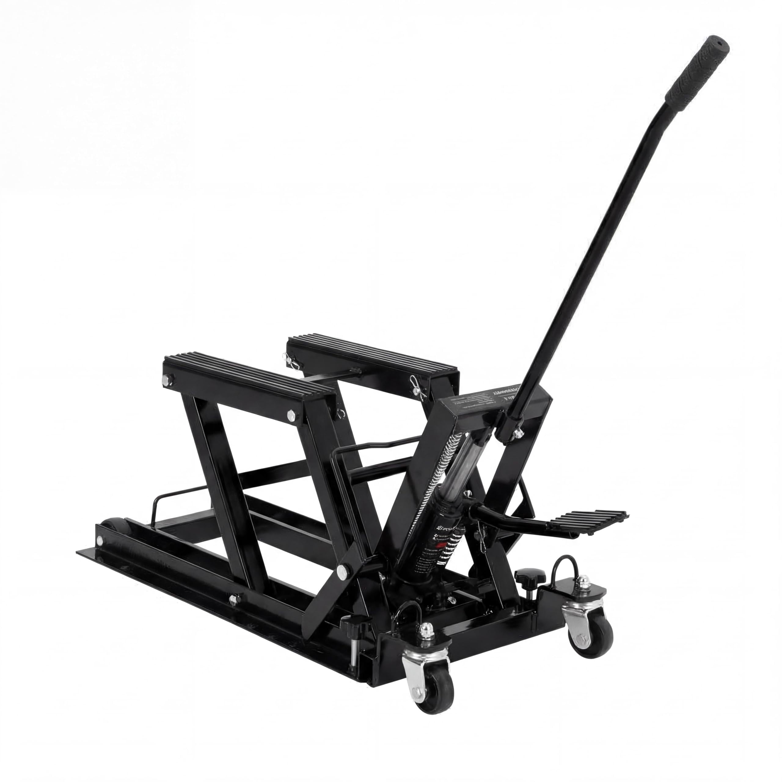 1500LBS Hydraulic ATV Motorcycle Scissor Lift Jack, Adjustable Height 4.7-14.57 Inch, Black Garage Lift Stand