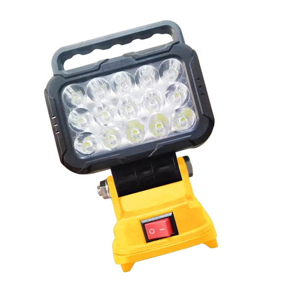 1500LM Rechargeable Tool Lamp with Cutoff, USB Charging for 14.4V/20V Batteries & Job Operations