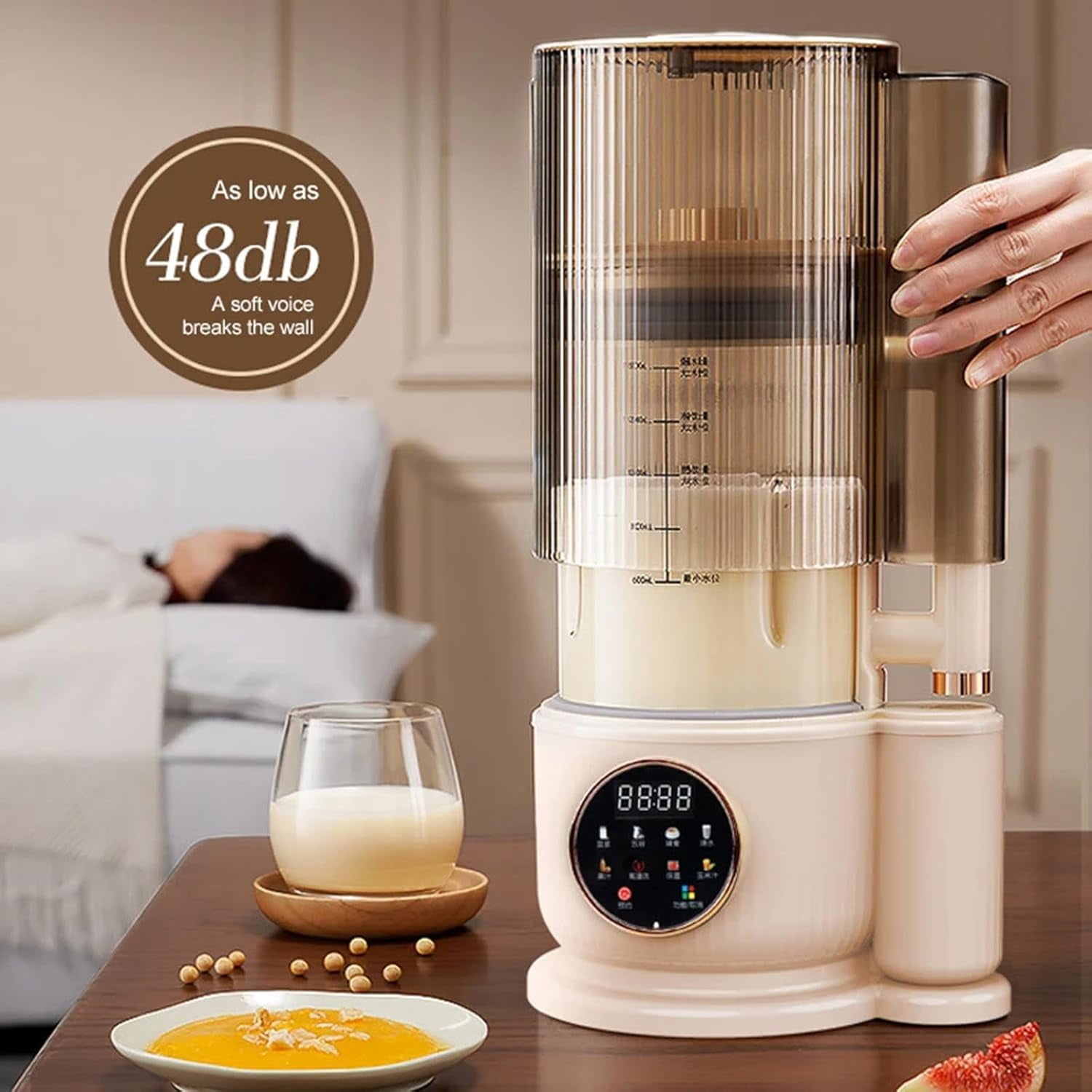 1500ML Soy Milk Machine, Electric Juicer/Blender,12leaf Blade, Smart