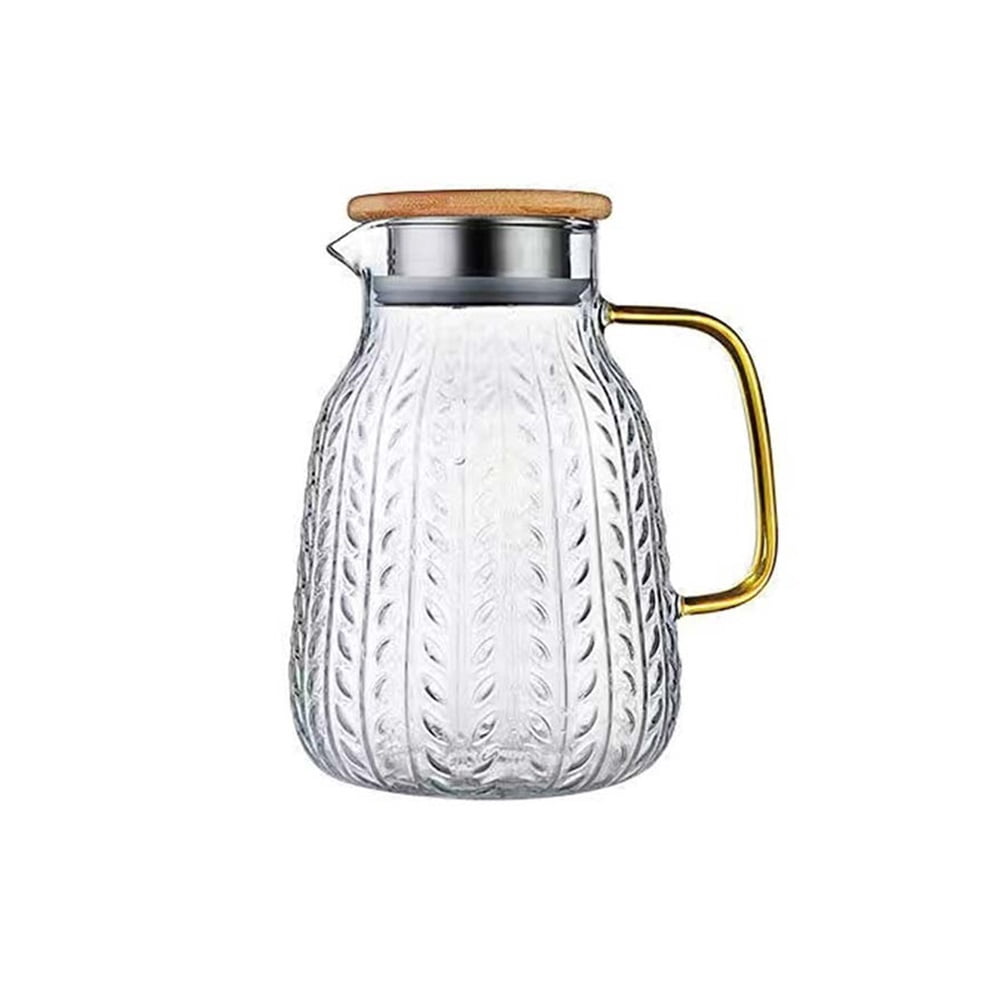 1500ML Water Pitcher Heat Resistant Glass Beverage Carafe Home Drinking ...