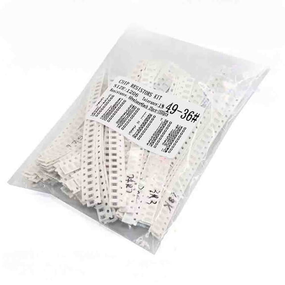 1500Pcs 1206 For SMD Resistor Kit, 60 Values 0R-10M Ohm 1% Tolerance Film Chip Resistors Assorted Set For Electronics Prototyping Repair And DIY Projects