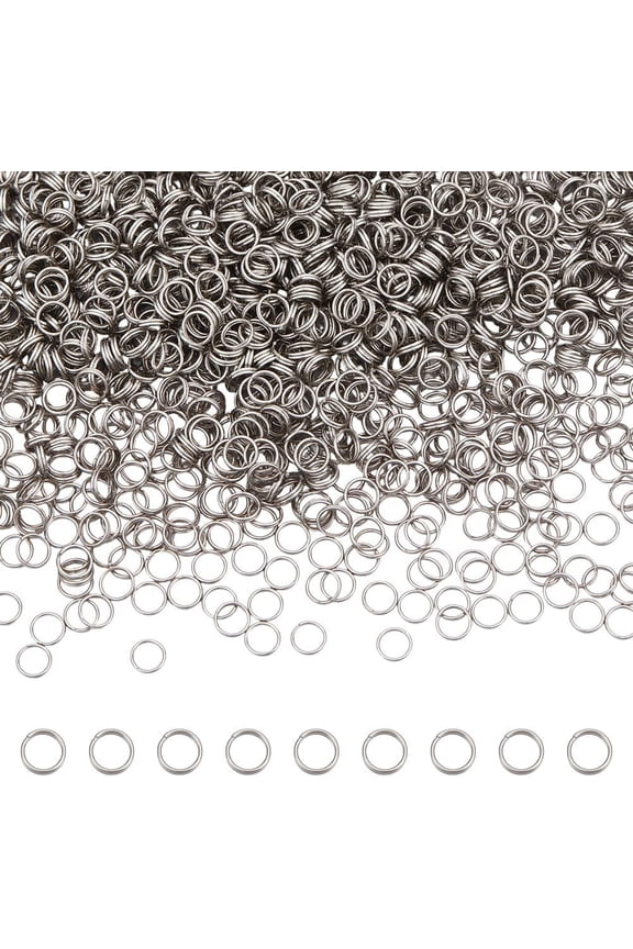1500Pcs 304 Stainless Steel Double Loops Split Rings Mini Round Jump Rings 5x1mm Small Key O Ring Connector for DIY Keychains Necklaces Bracelets Earrings Jewelry Making Supplies