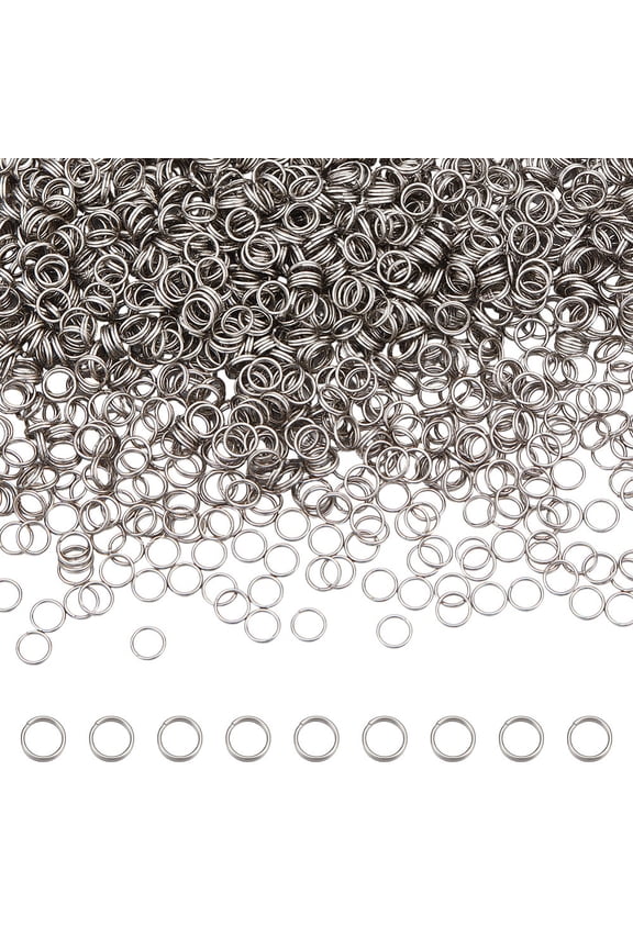 1500Pcs 304 Stainless Steel Double Loops Split Rings Mini Round Jump Rings 5x1mm Small Key O Ring Connector for Keychains Necklaces Bracelets
