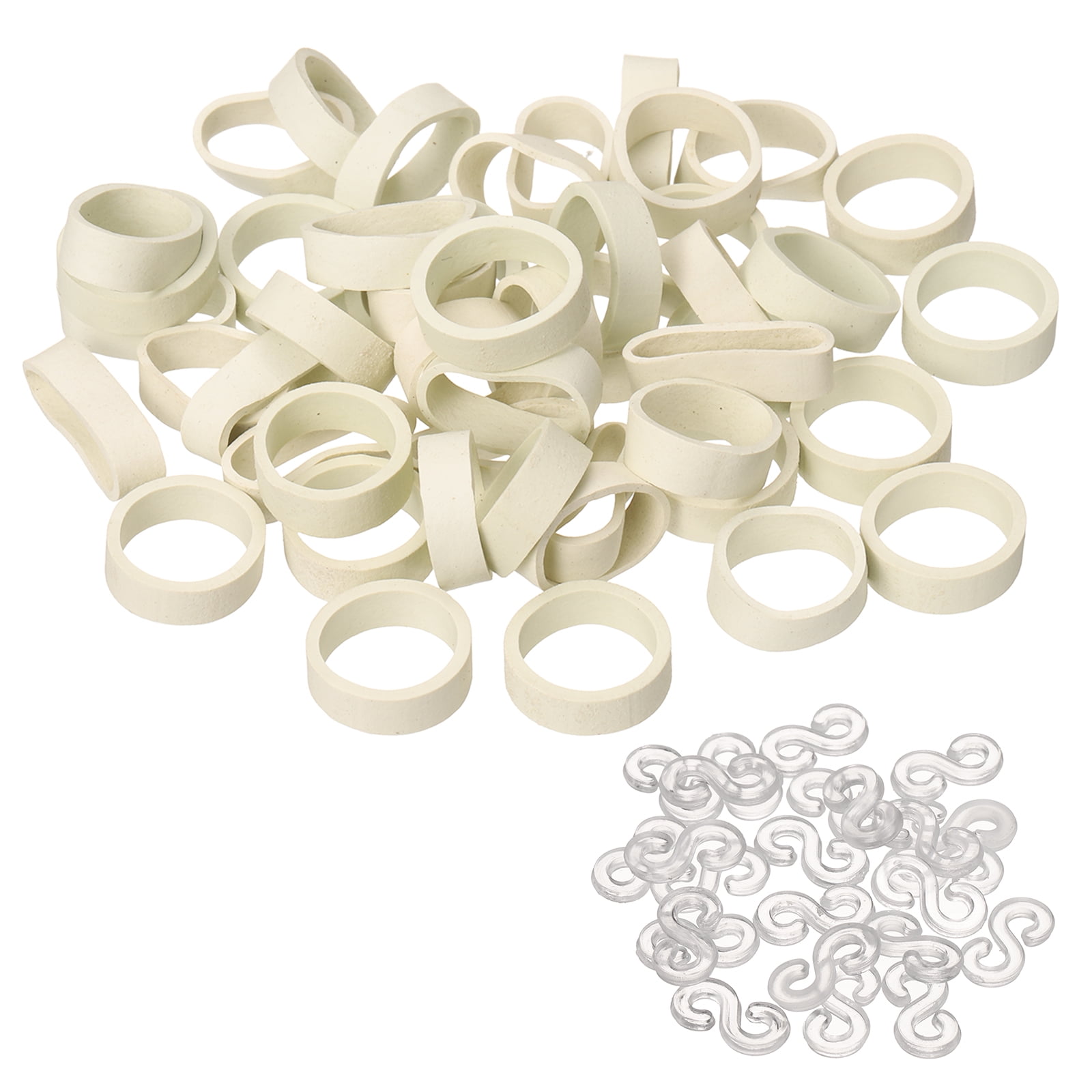 1500Pcs Rubber Bands, 0.98x0.2 Inch Elastic Bands Cable Ties for Office, White